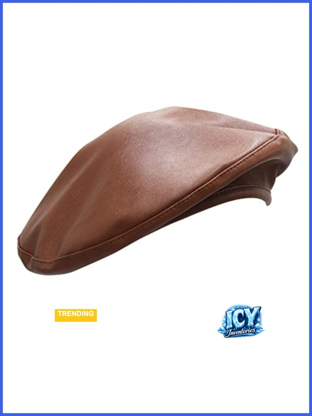 Faux Leather French Beret Hat Classic Chic One Size